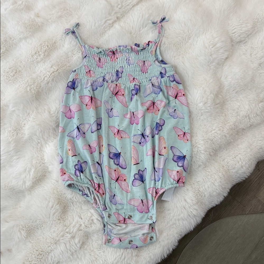 Posh peanut Butterfly Print Baby Romper